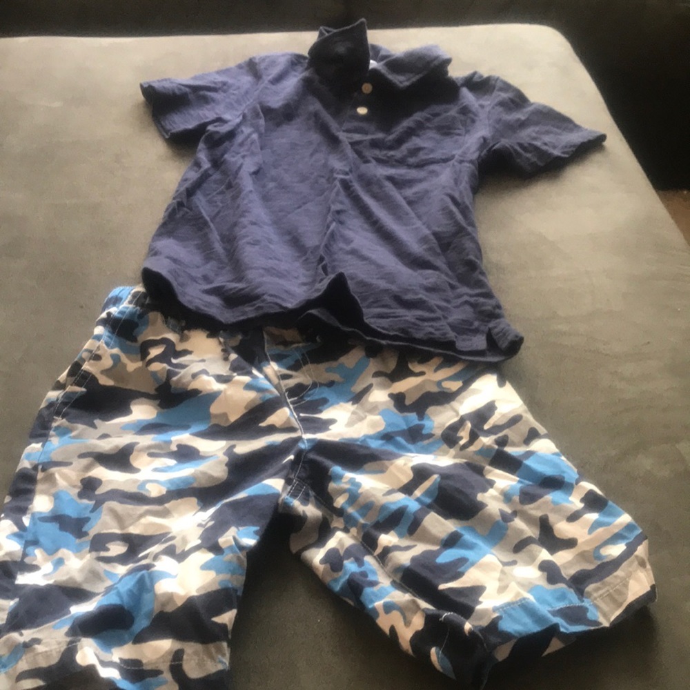 Boys blue camo outfit